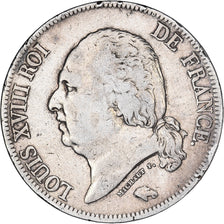 Frankreich, Louis XVIII, 5 Francs, 1822, Lille, S, Silber, KM:711.13