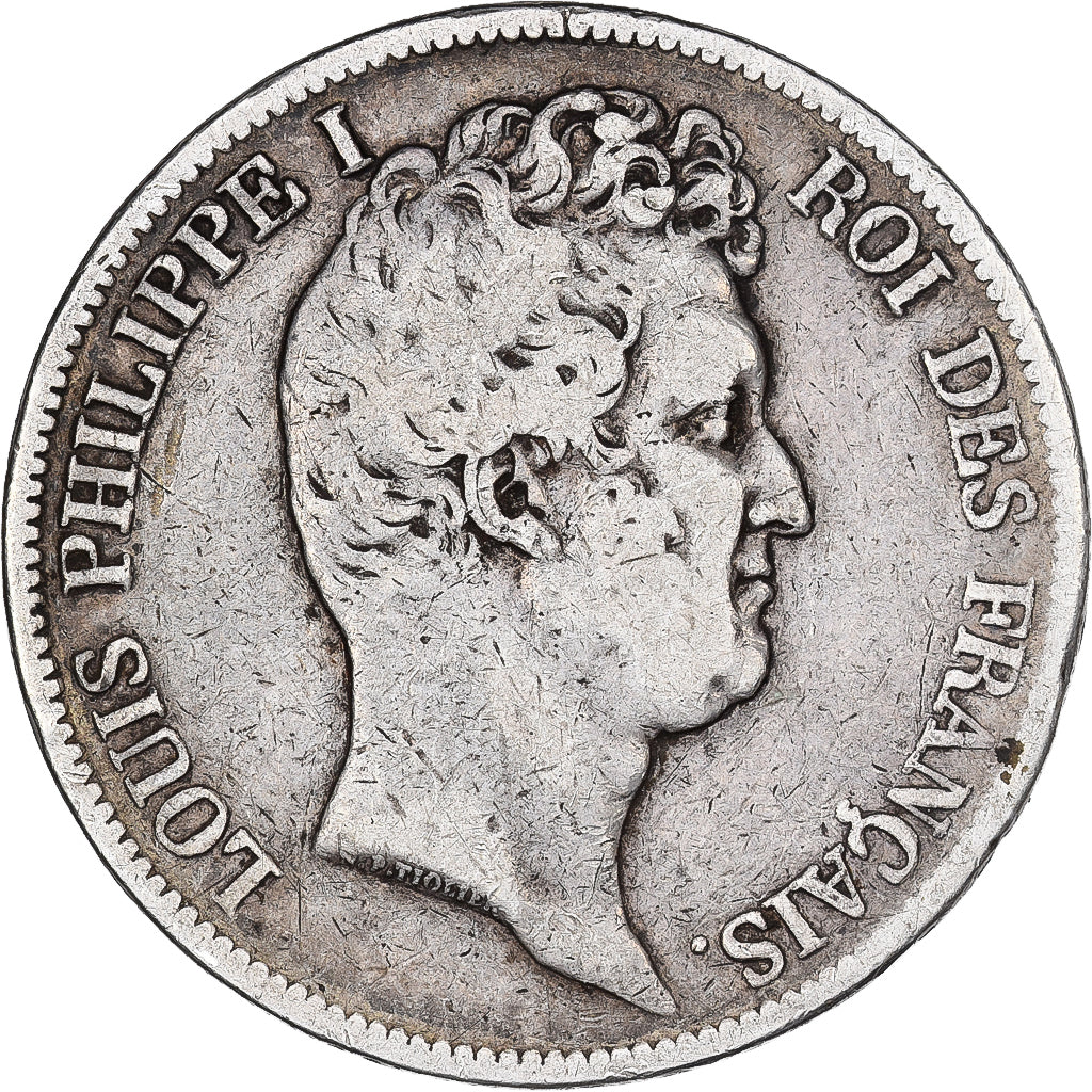 Francja, Louis-Philippe, 5 Francs, 1831, Bordeaux, Tranche en creux, VF(30-35)