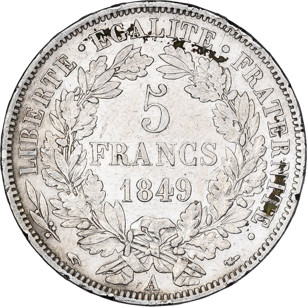 France, Cérès, 5 Francs, 1849, Paris, VF(30-35), Silver, KM:761.1, Gadoury:719