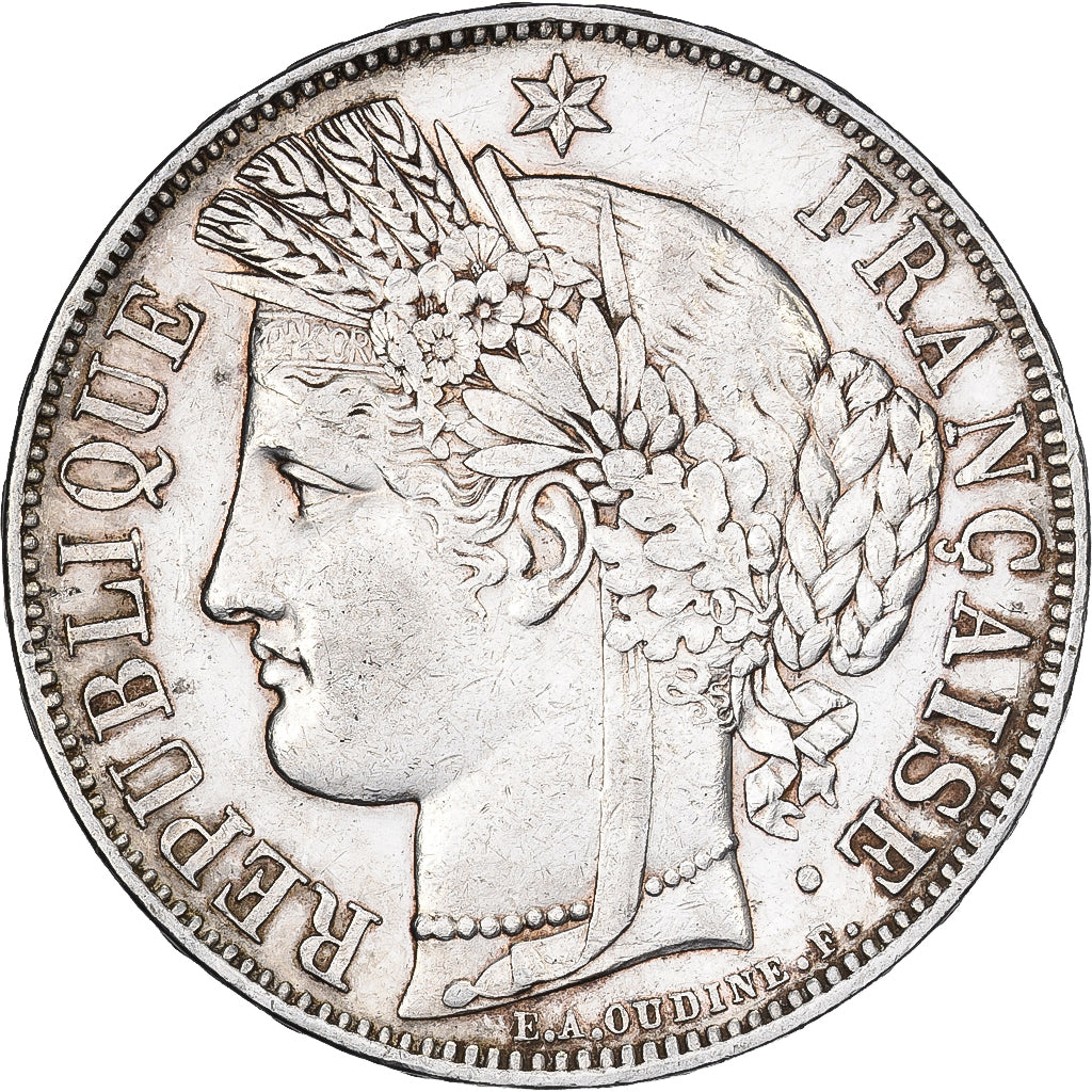 Monnaie, France, Cérès, 5 Francs, 1850, Paris, TTB, Argent, Gadoury:719