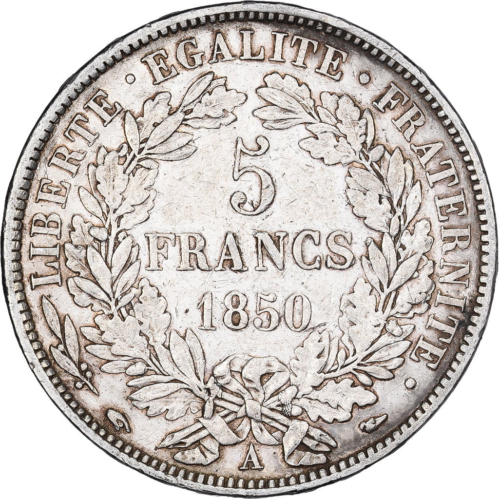 Monnaie, France, Cérès, 5 Francs, 1850, Paris, TTB, Argent, Gadoury:719