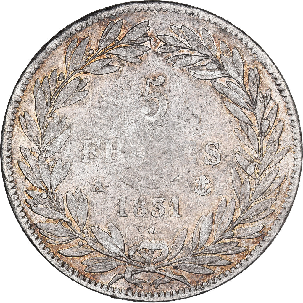 Francja, 5 Francs, Louis-Philippe, 1831, Paris, Srebro, EF(40-45), Gadoury:676