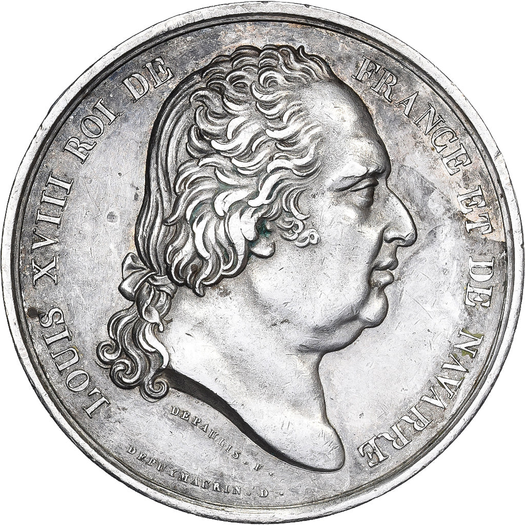 Francia, zeton, LOUIS XVIII, Ecole de Rennes - Ornements - Ier Prix 1822, Plata