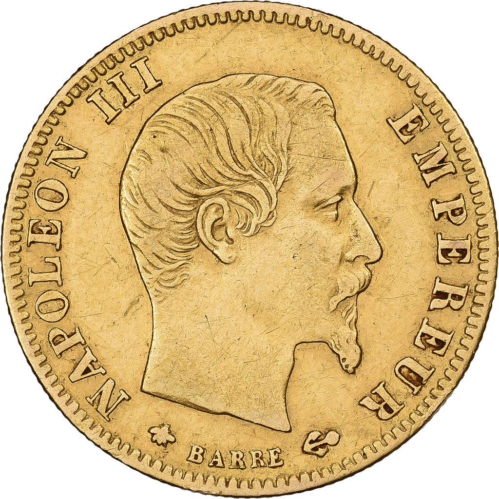Frankrijk, Napoleon III, 5 Francs, Napoléon III, 1859, Strasbourg, Goud, ZF