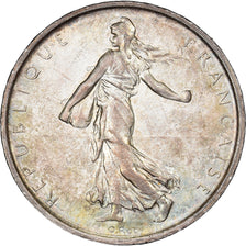 Francja, 5 Francs, Semeuse, 1969, Paris, Srebro, AU(55-58), Gadoury:770, KM:926