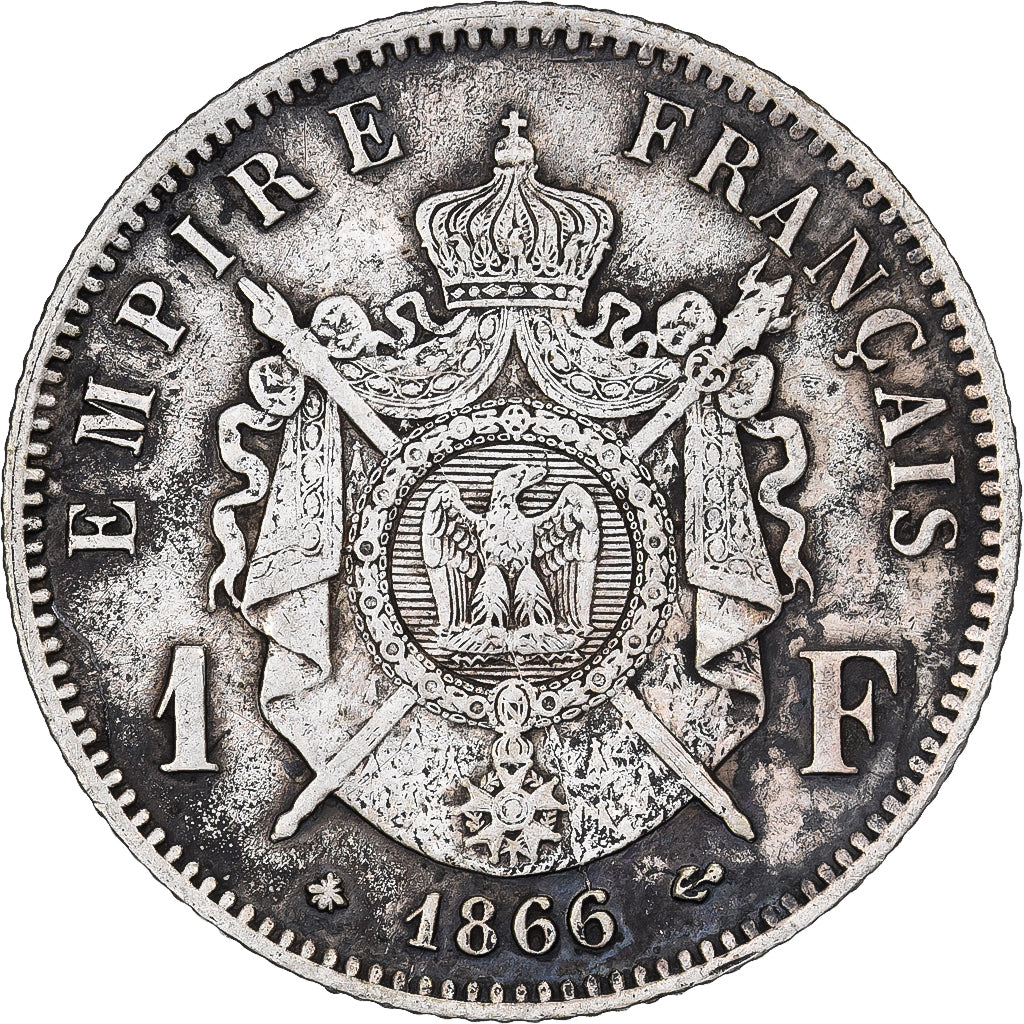 Monnaie, France, 1 Franc, 1866, Paris, TB+, Argent, Gadoury:463, KM:806.1