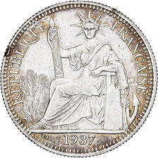 FRENCH INDO-CHINA, 10 Cents, 1937, Paris, Silver, EF(40-45), KM:16.2