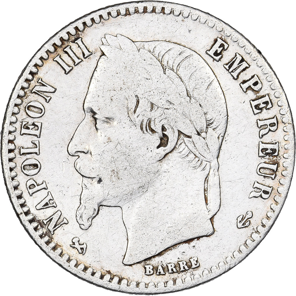France, Napoleon III, 50 Centimes, 1866, Bordeaux, Silver, VF(30-35)