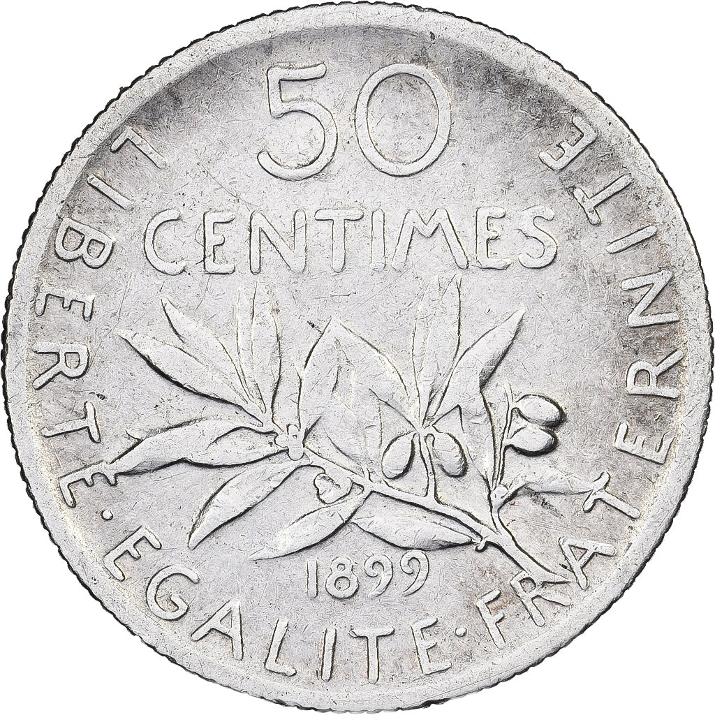 Coin, France, Semeuse, 50 Centimes, 1899, AU(50-53), Silver, Gadoury:420