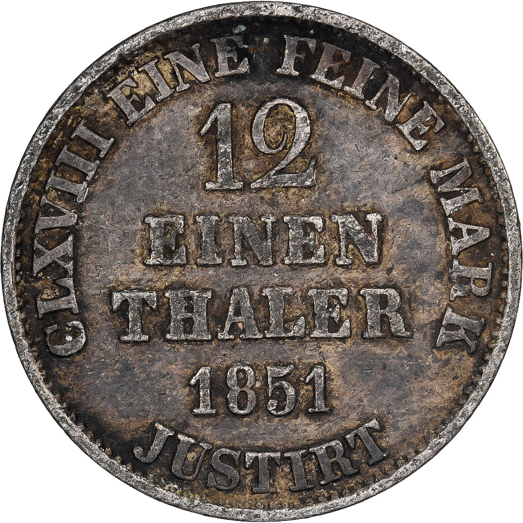 Stati tedeschi, HANNOVER, Ernst August, 1/12 Thaler, 3 Mariengroschen, 1851