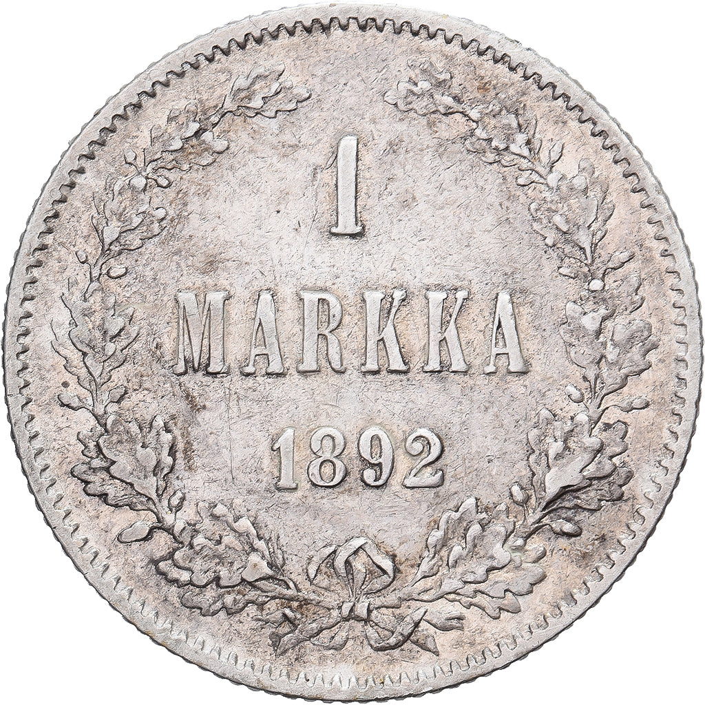 FINLAND, Markka, 1893, KM #3.2, AU(55-58), Silver, 24, 5.15