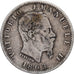 Italia, Vittorio Emanuele II, 20 Centesimi, 1863, Milan, Plata, BC+, KM:13.1