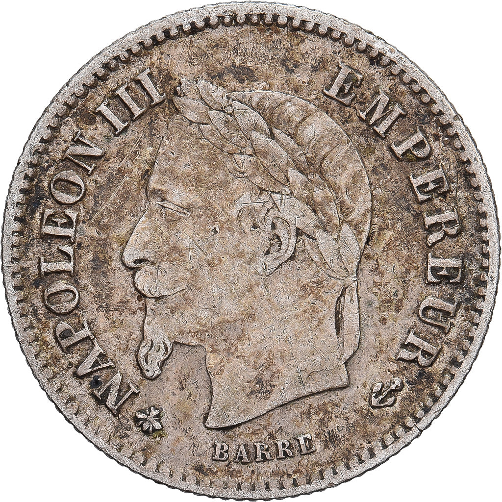 Frankreich, Napoleon III, 20 Centimes, 1867, Paris, VF(30-35), KM 808.1