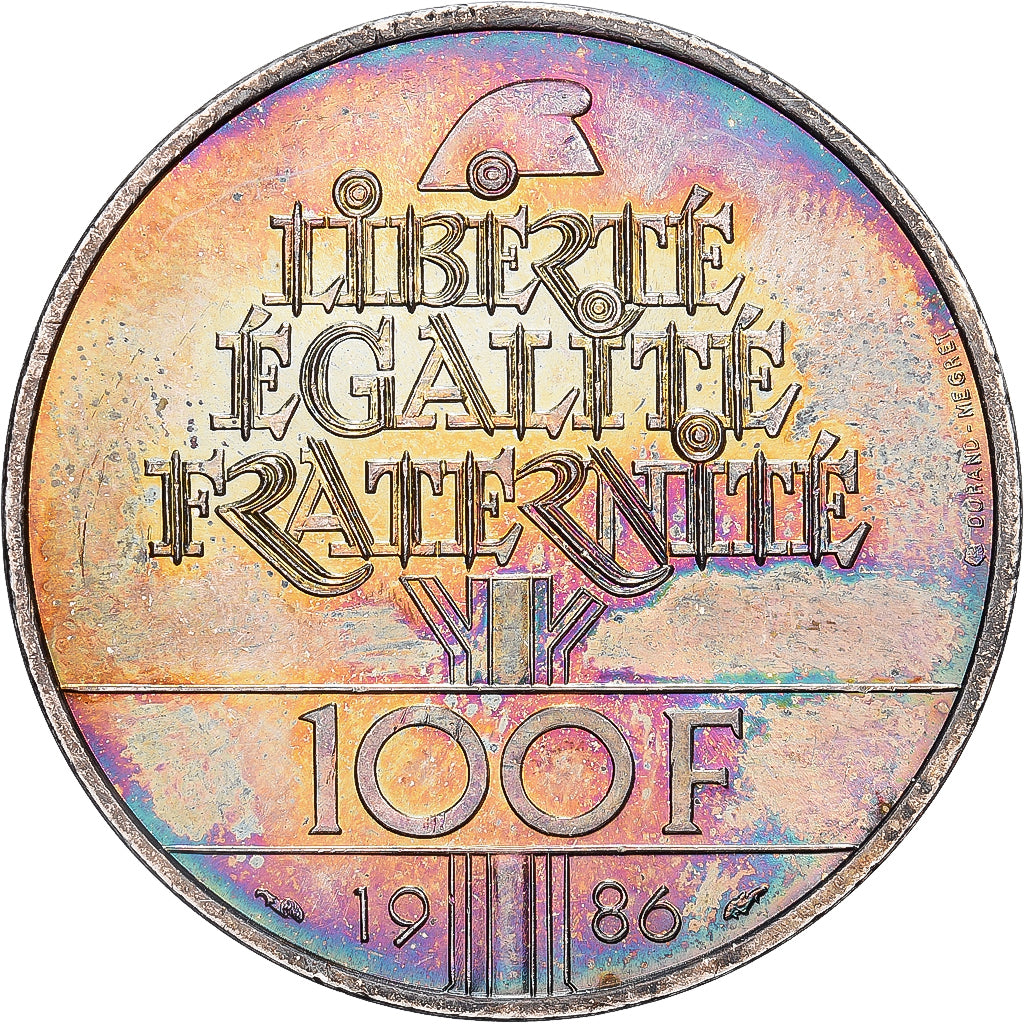 France, 100 Francs, 1986, AU(55-58), Silver, KM:P972, Gadoury:901p