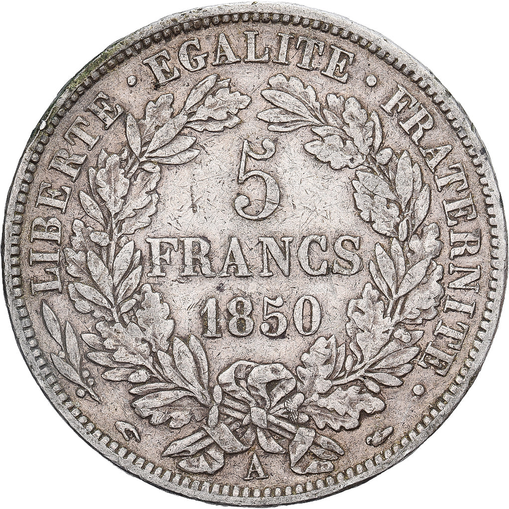 France, Cérès, 5 Francs, 1850, Paris, VF(30-35), Silver, KM:761.1, Gadoury:719