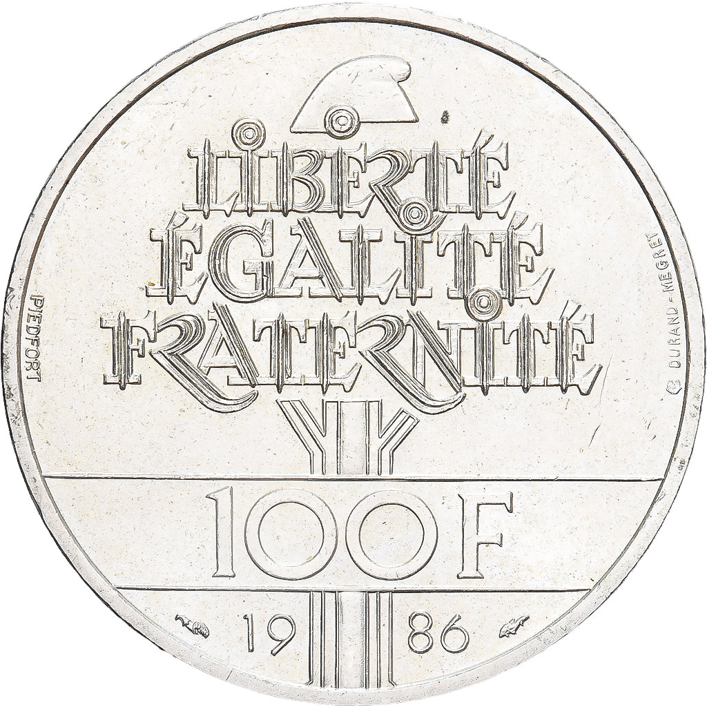 Munten, Frankrijk, 100 Francs, 1986, Piéfort, PR, Zilver, KM:P972