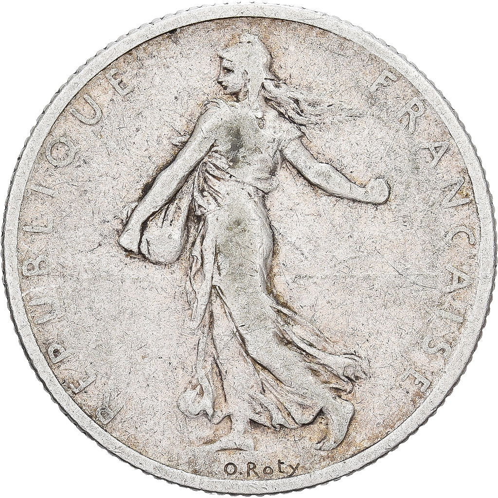France, Semeuse, 2 Francs, 1900, Paris, F(12-15), Silver, KM:845.1
