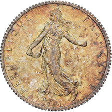 FRANCE, Semeuse, Franc, 1918, Paris, KM #844.1, MS(60-62), Silver, 23, Gadoury..