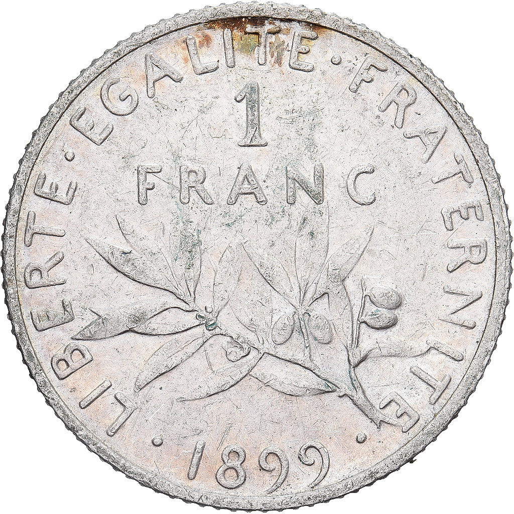 Moeda, França, Semeuse, Franc, 1899, Paris, EF(40-45), Prata, KM:844.1