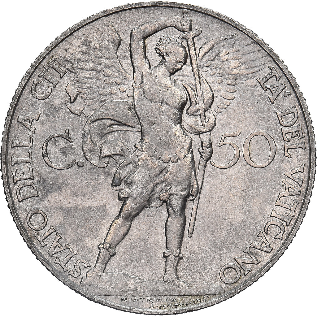 CIDADE DO VATICANO, Pius XI, 50 Centesimi, 1932, Rome, Níquel, AU(50-53), KM:4