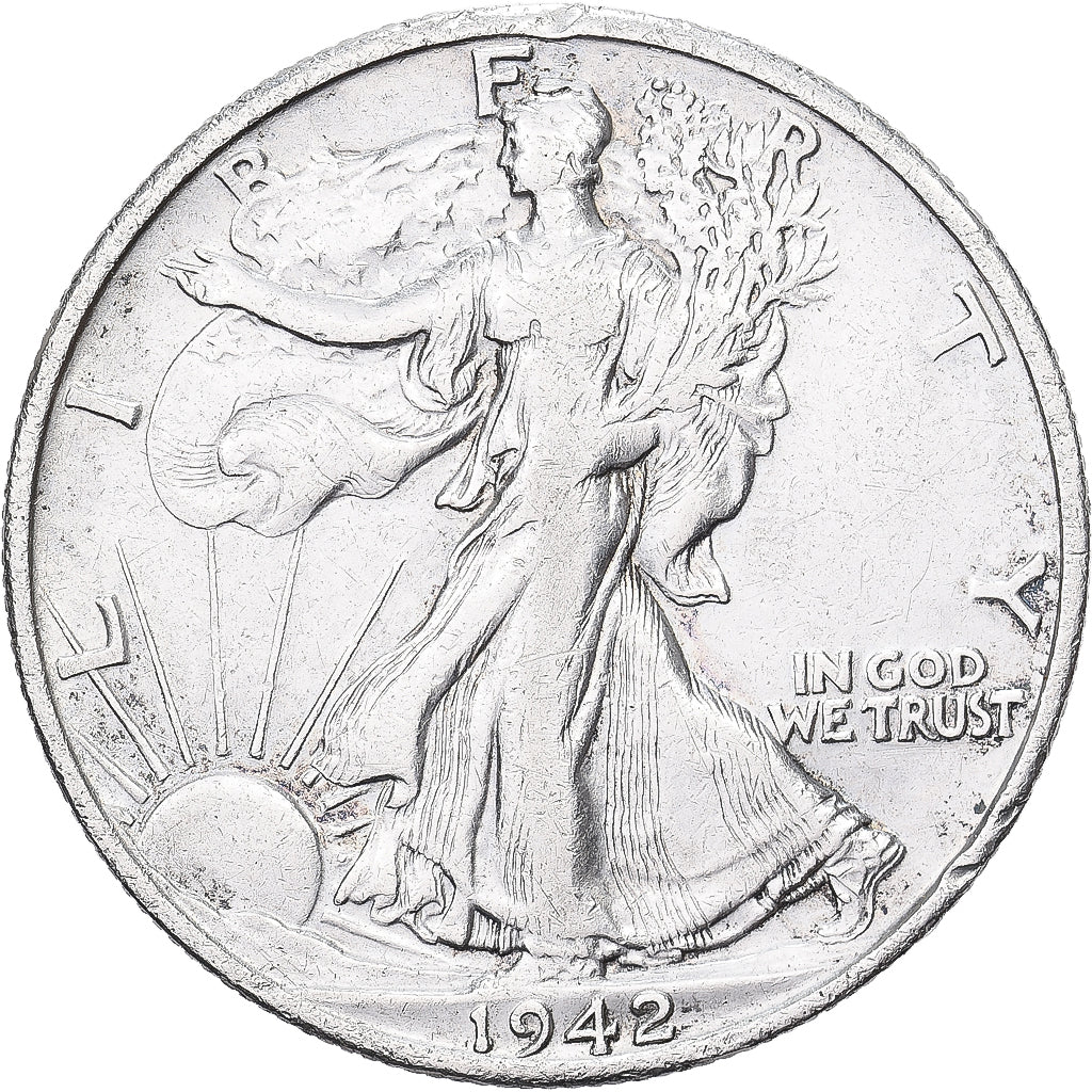 Coin, United States, Walking Liberty Half Dollar, 1942, Denver, VF(30-35)