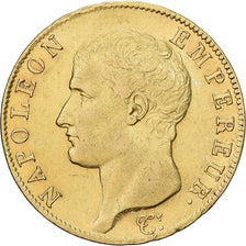 França, Napoleon I, 40 Francs, An 13 (1805), Paris, Dourado, AU(50-53)