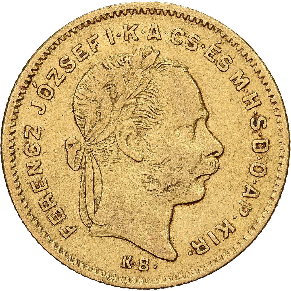 Hongrie, Franz Joseph I, 4 Forint 10 Francs, 1870, Kormoczbanya, Or, TTB+