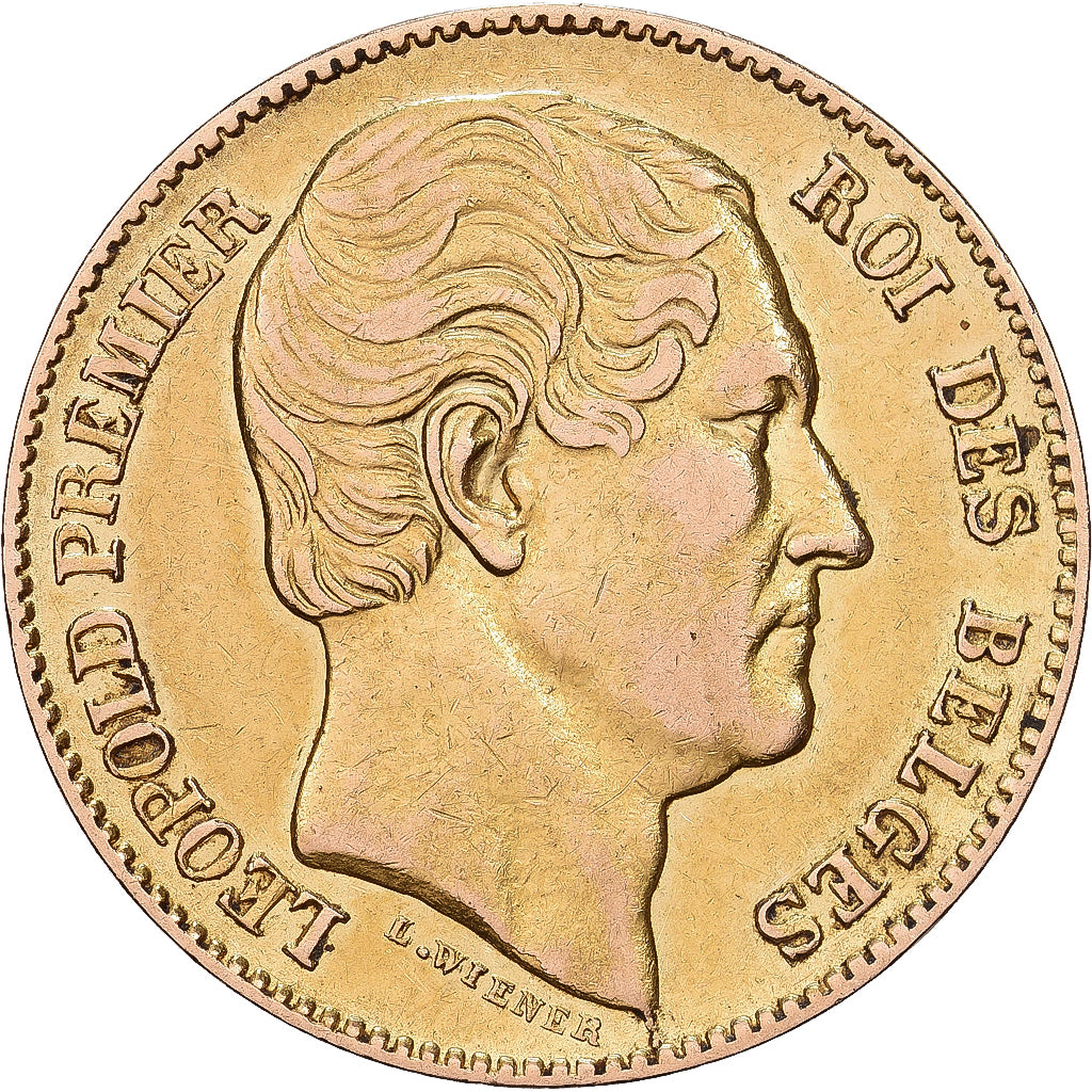 Bélgica, 20 Francs, 1865, Dourado, EF(40-45), KM:23
