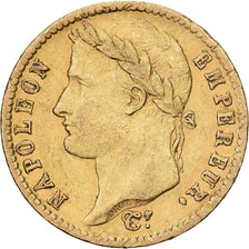 France, Napoléon I, 20 Francs, 1814, Paris, TTB, Or, KM:695.1