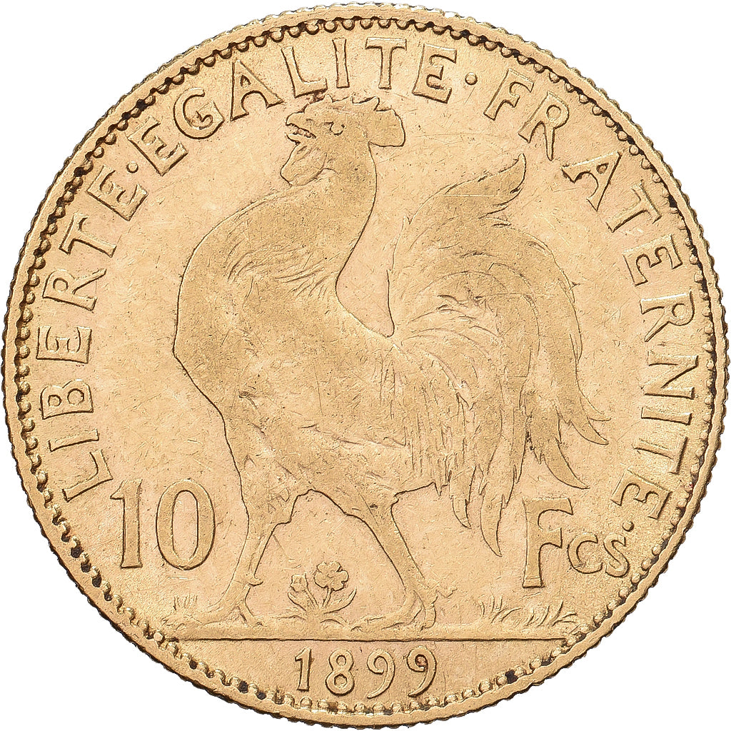 France, 10 Francs, Coq, 1899, Paris, Or, TB+, Gadoury:1017, Le Franc:F.509