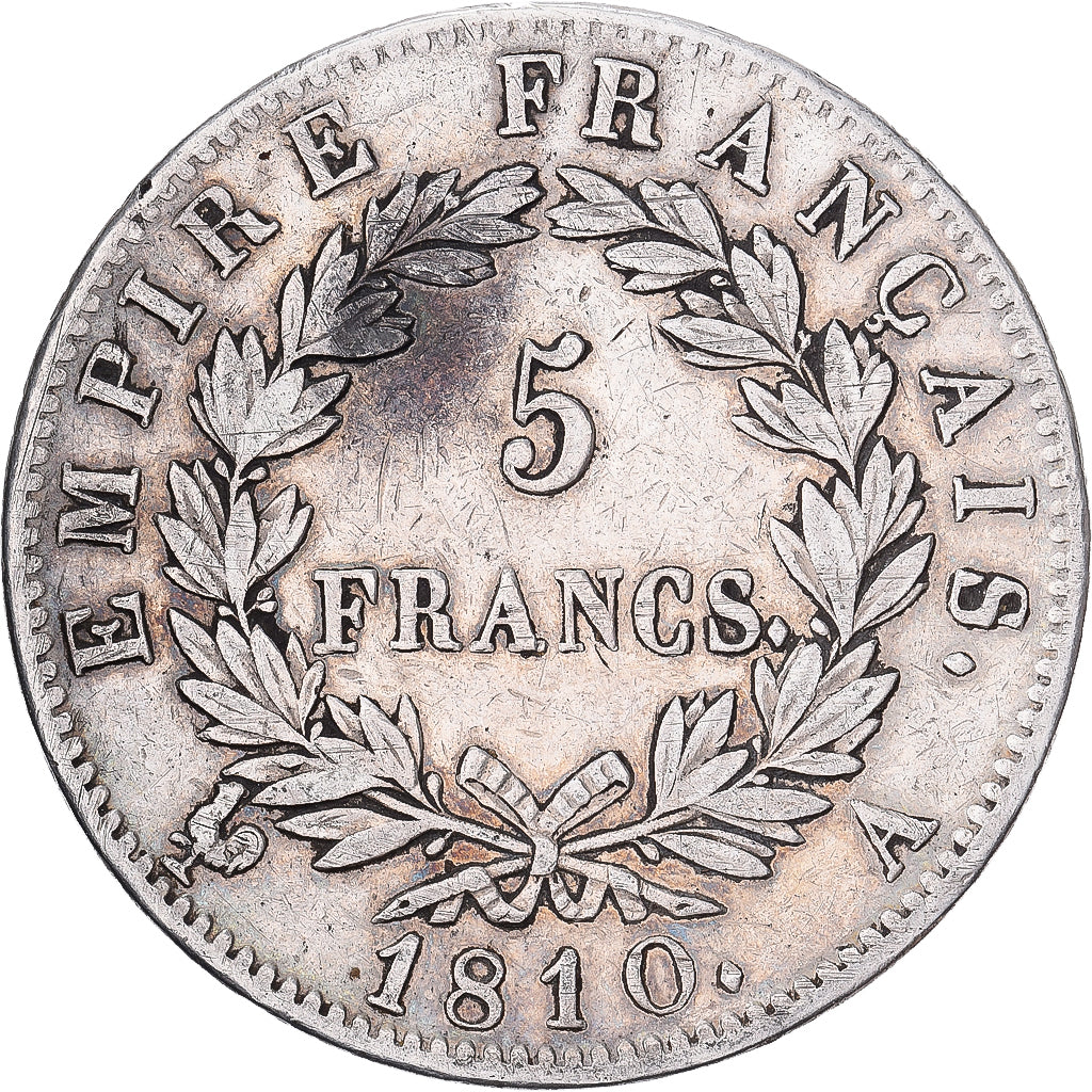 France, Napoléon I, 5 Francs, 1810, Paris, VF(30-35), Silver, KM:694.1