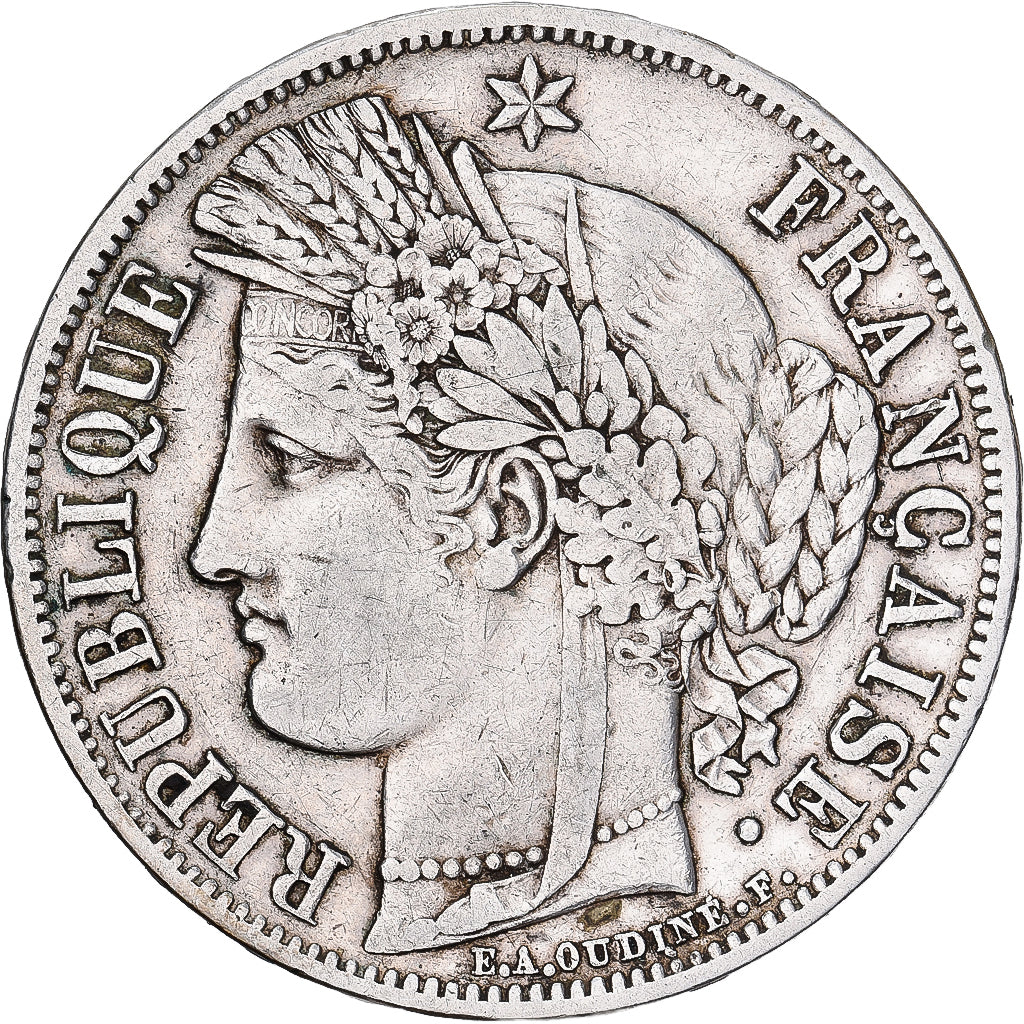 France, Cérès, 5 Francs, 1849, Paris, VF(30-35), Silver, KM:761.1, Gadoury:719