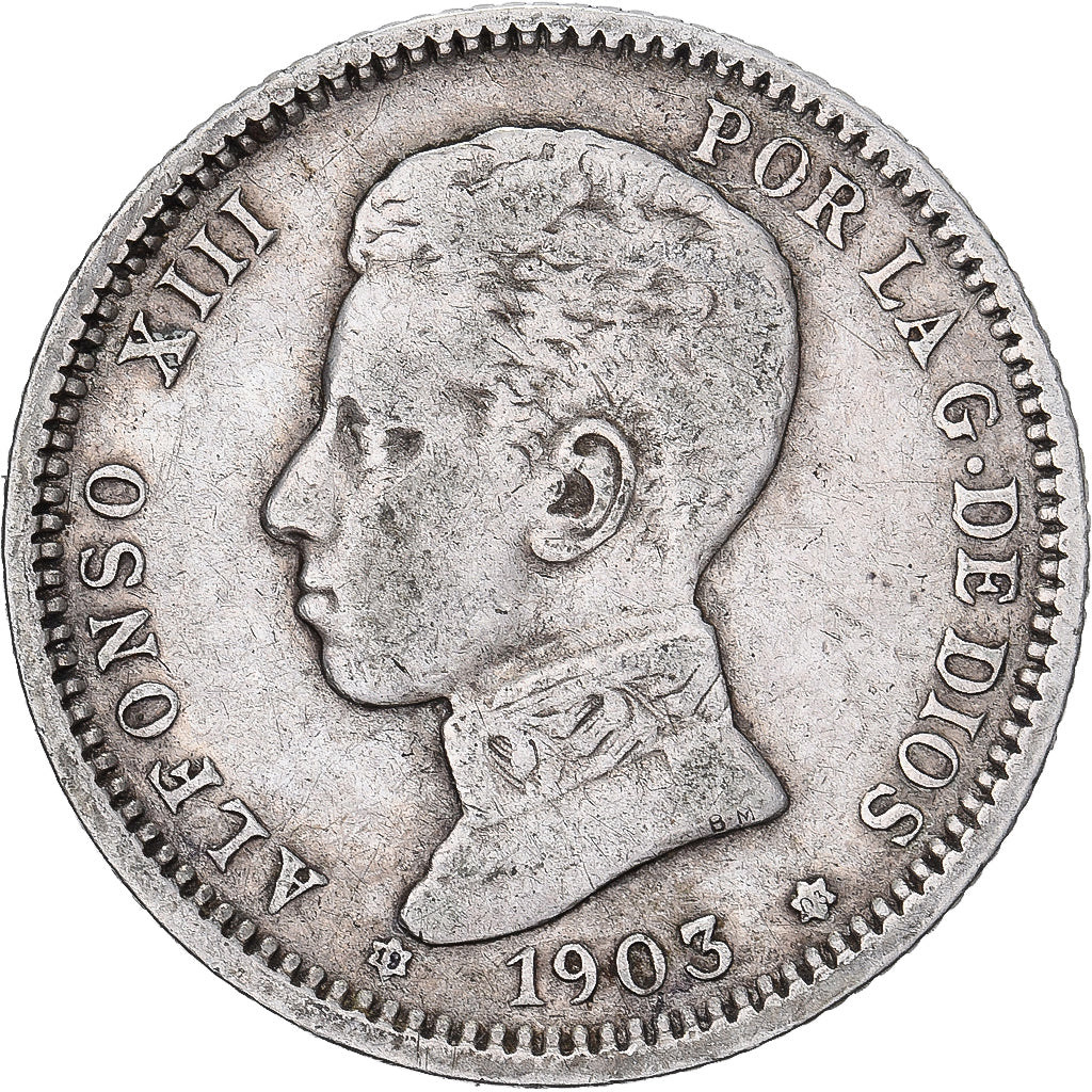 Spain, Alfonso XIII, Peseta, 1903, Madrid, EF(40-45), Silver, KM:721