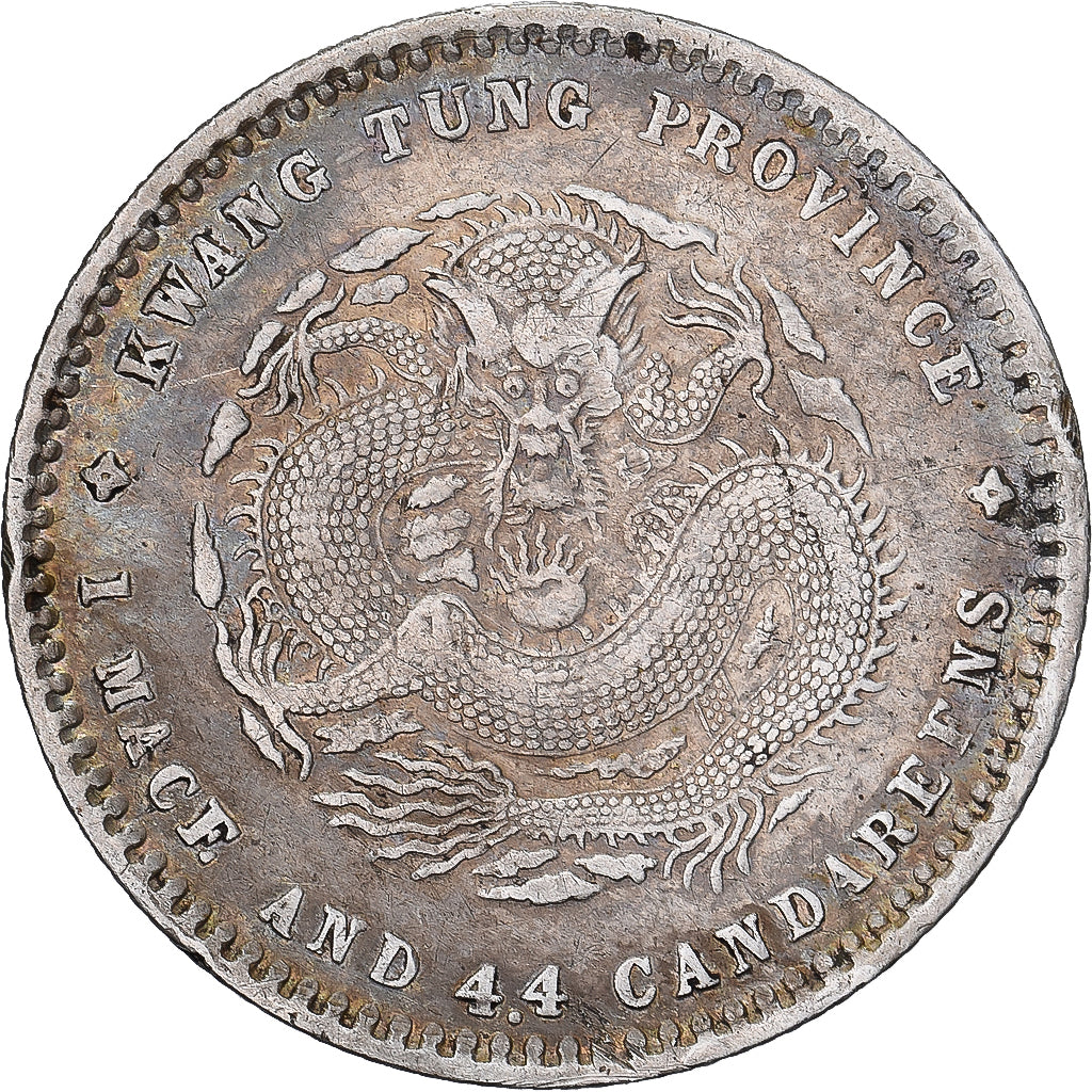 Chine, Guangxu, 20 Fen/Cent, 1 mace 4,4 candareens, 1890-1908, Argent, TTB