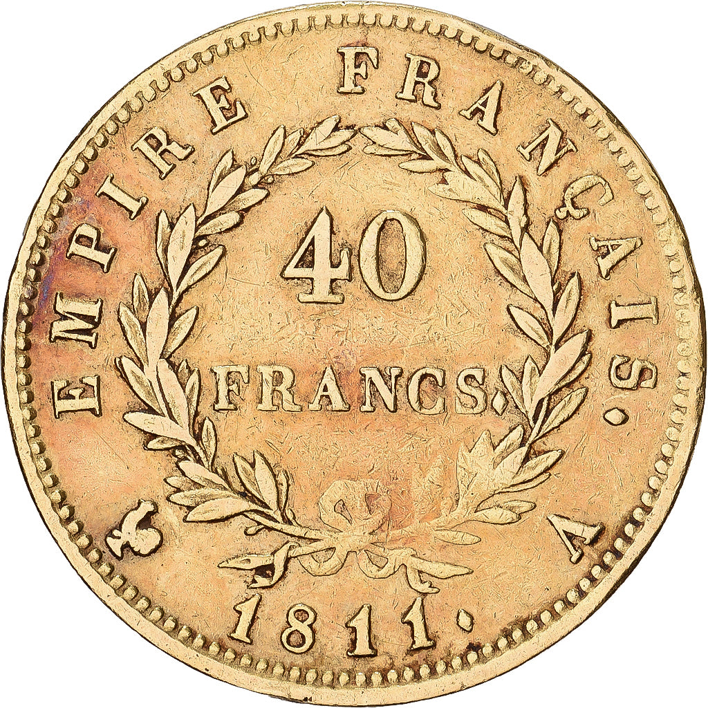 France, 40 Francs, Napoléon I, 1811, Paris, Or, TB+, Gadoury:1084, KM:696.1