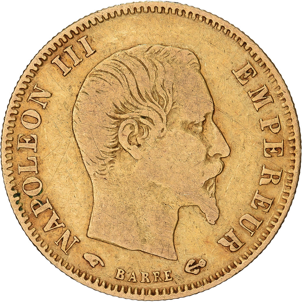 France, Napoleon III, 5 Francs, 1859, Paris, VF(30-35), Gold, KM 787.1
