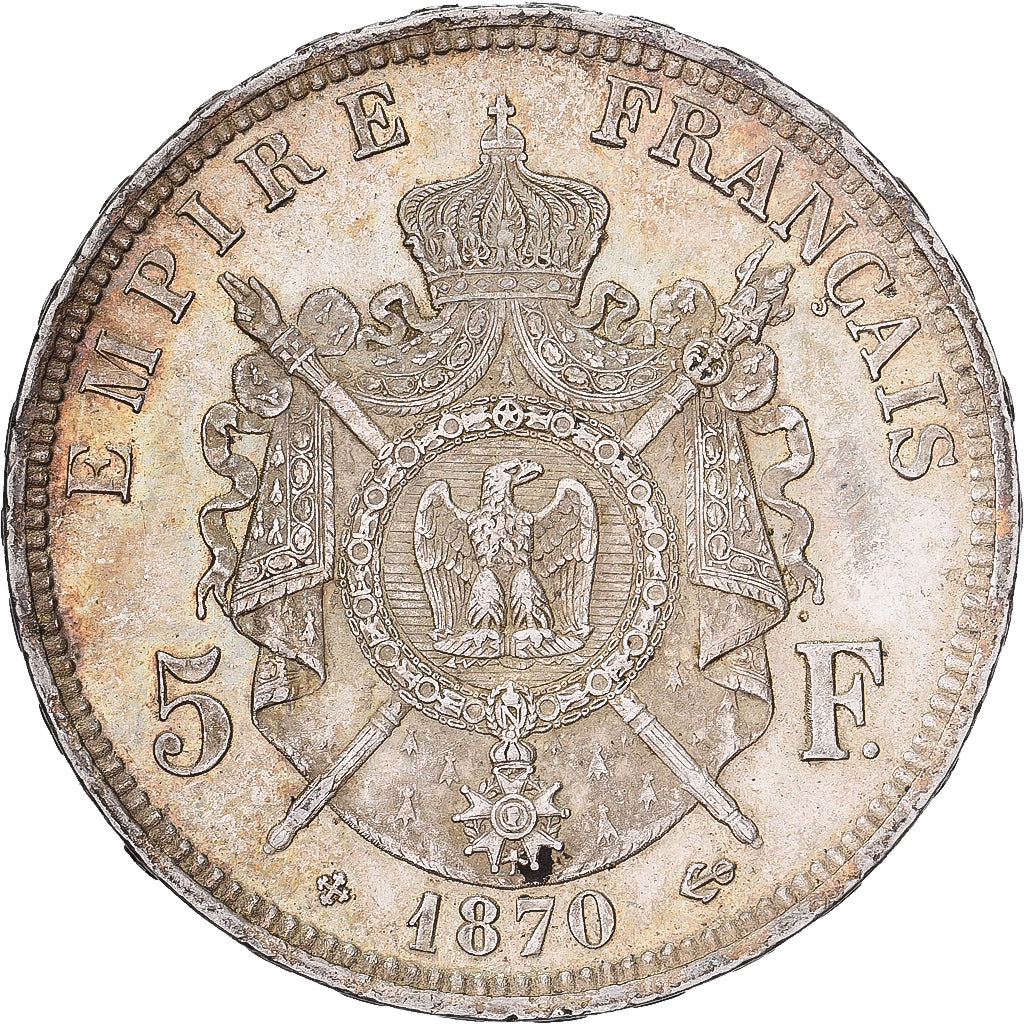 Münze, Frankreich, Napoléon III, 5 Francs, 1870, Paris, SS+, Silber