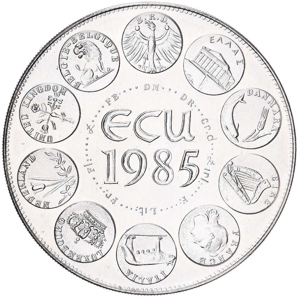 França, medalha, Ecu Europa, Marianne, 1985, Rodier, MS(65-70), Prata