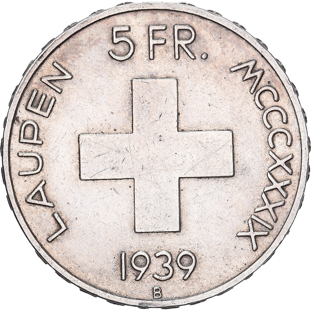 Schweiz, 5 Francs, 600e Anniversaire de la bataille de Laupen, 1939, Bern