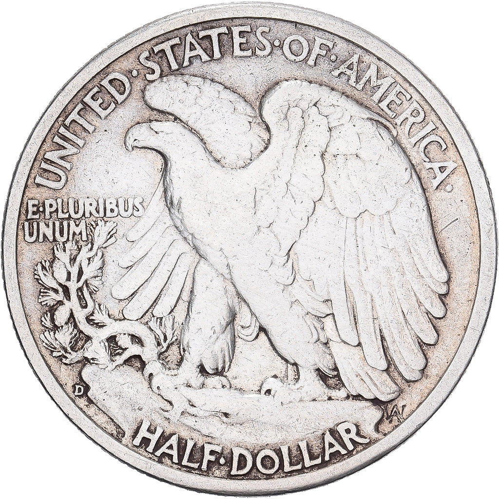 USA, Half Dollar, Walking Liberty, 1944, Denver, Srebro, VF(30-35), KM:142