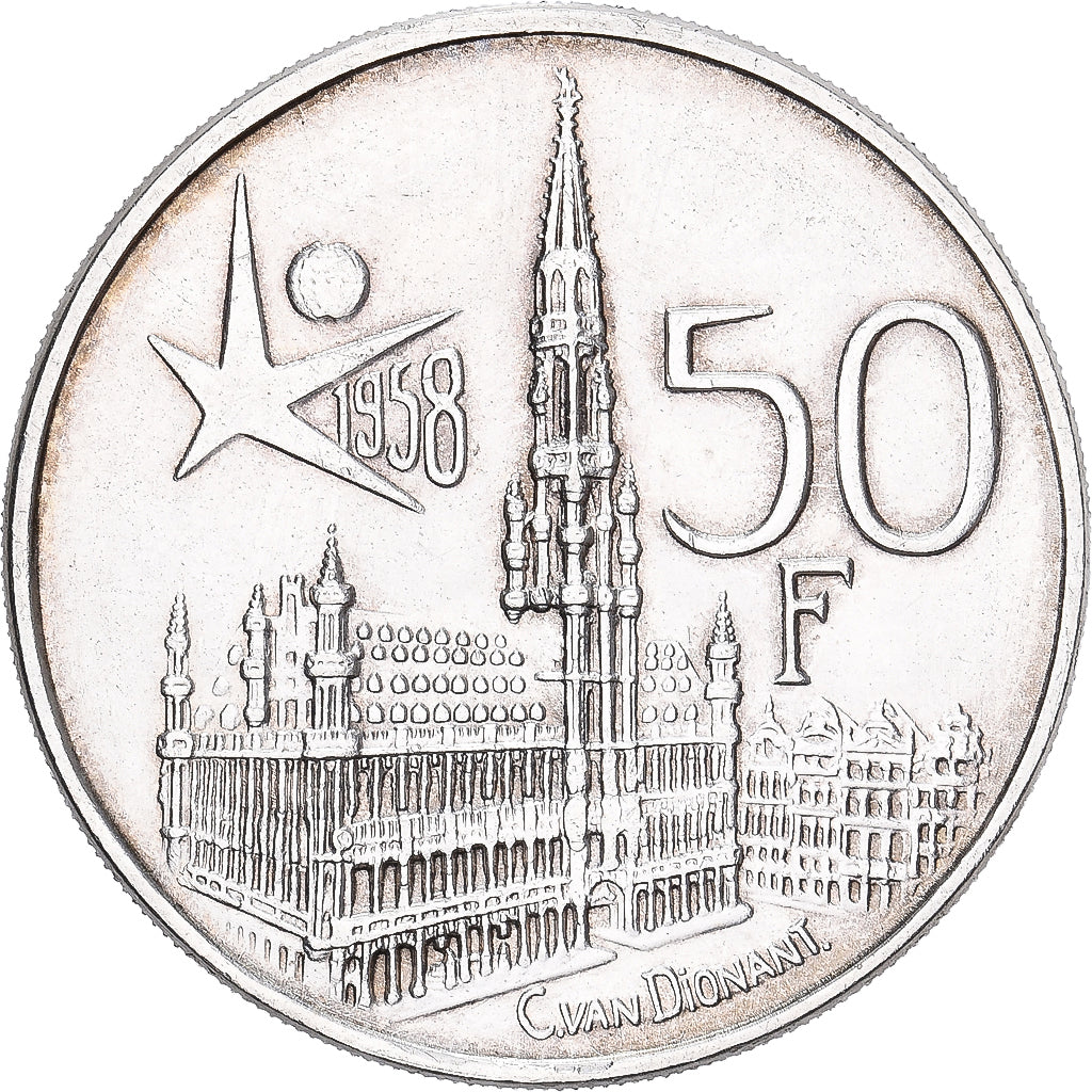 Munten, België, Baudouin I, Brussels World Fair, 50 Francs, 1958, Brussels