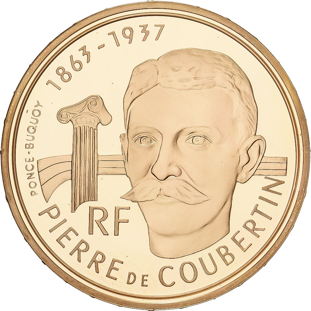 Monnaie, France, Pierre de Coubertin, JO Albertville 92, 500 Francs, 1991