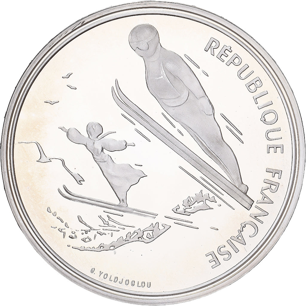 Moneta, Francia, Albertville 1992, 100 Francs, 1991, Paris, FDC, Argento