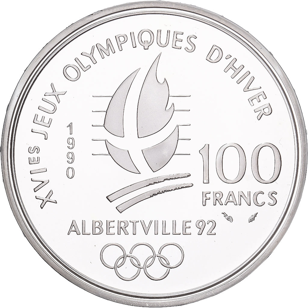 Francia, 100 Francs, 1992 Olympics, Albertville, Bobsledding, 1990, Paris