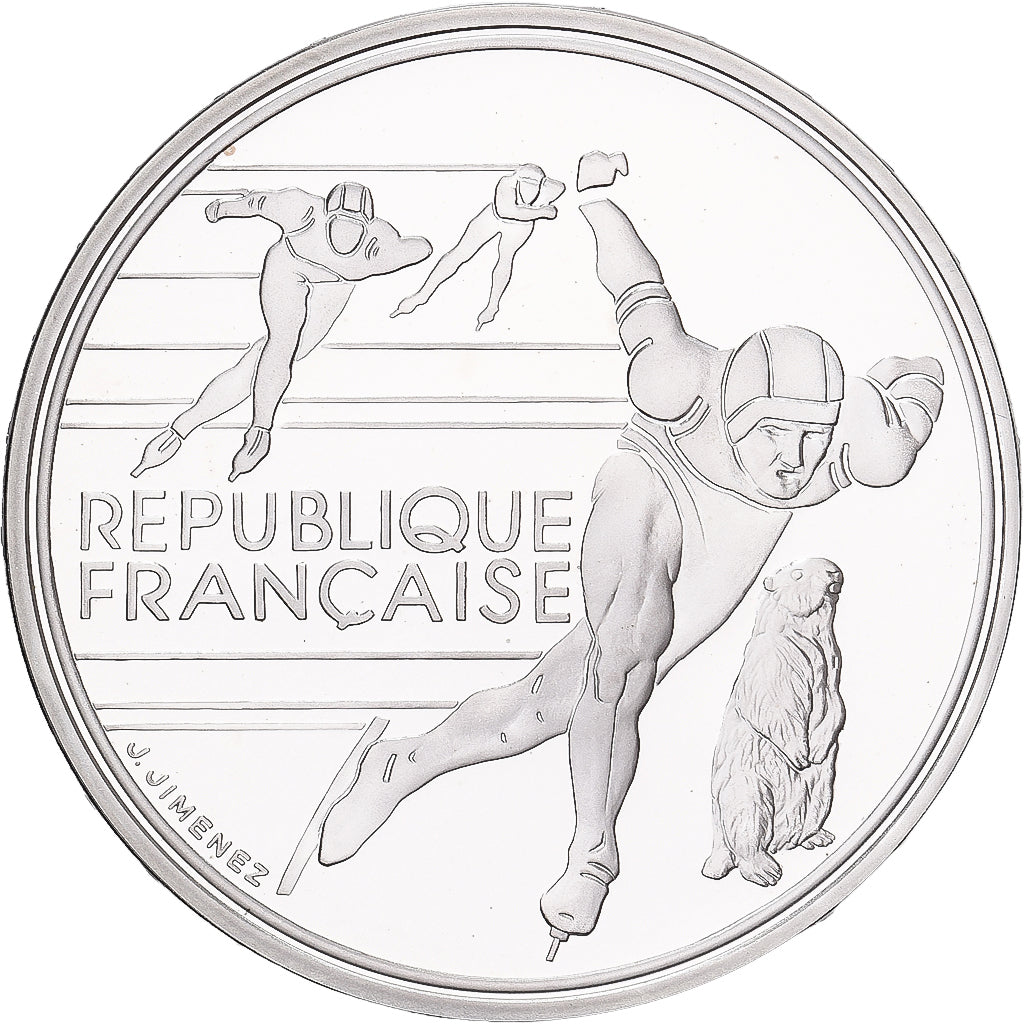Francia, 100 Francs, 1992 Olympics, Albertville, Speed Skating, 1990, MDP