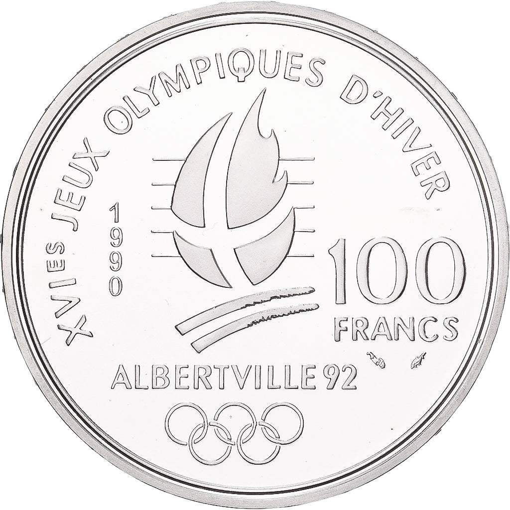 Francia, 100 Francs, 1992 Olympics, Albertville, Speed Skating, 1990, MDP