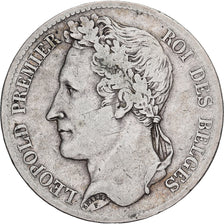 Belgium, Leopold I, 5 Francs, 1833, Brussels, Tranche B, Silver, VF(30-35)