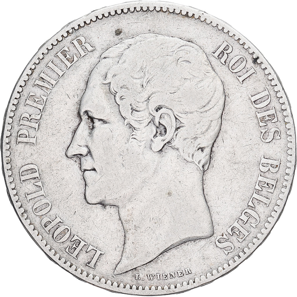 Belgio, Leopold I, 5 Francs, 5 Frank, 1853, Argento, MB+, KM:17