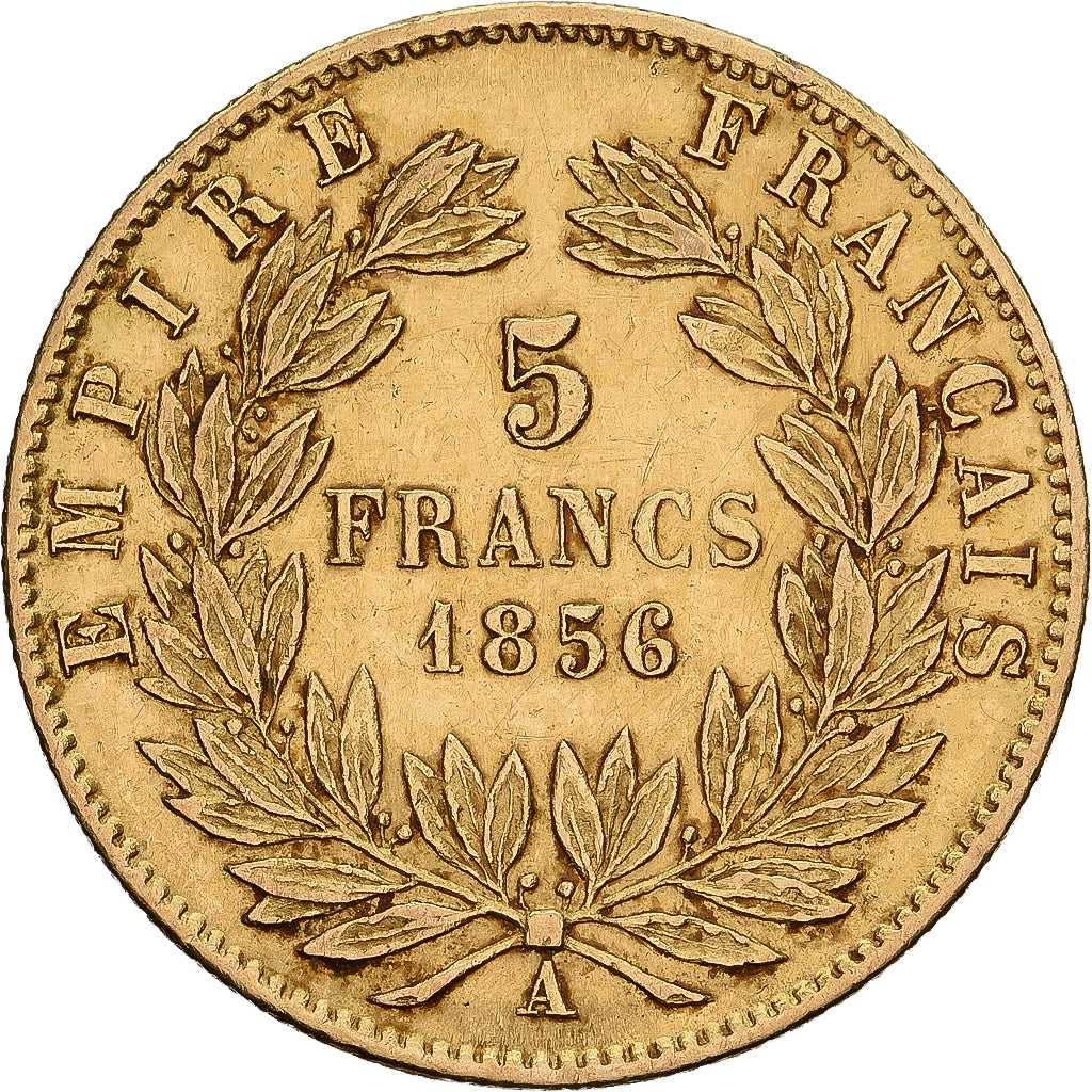 France, Napoleon III, 5 Francs, 1856, Paris, Gold, EF(40-45), Gadoury:1001