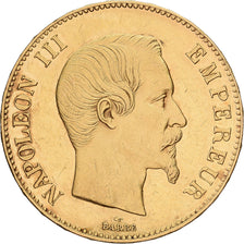 França, 100 Francs, Napoléon III, 1858, Paris, Dourado, EF(40-45)